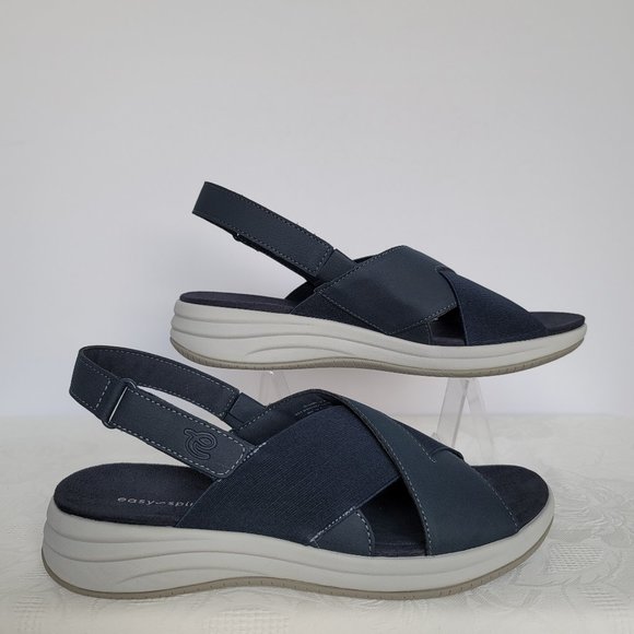 EASY SPIRIT Daimiel3 Textile Sandals- Navy color- Women's Size 9M - Picture 4 of 11